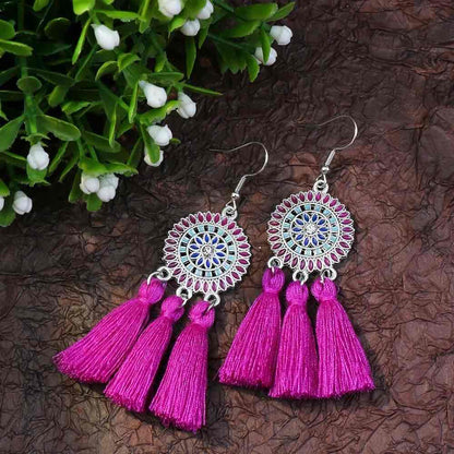 Front view of an earrings - Premium | Enchanting Ethnic Tassel Earrings - Zuzus Trove