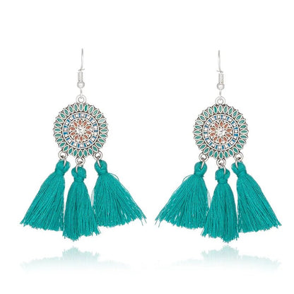 Front view of an earrings - Premium | Enchanting Ethnic Tassel Earrings - Zuzus Trove