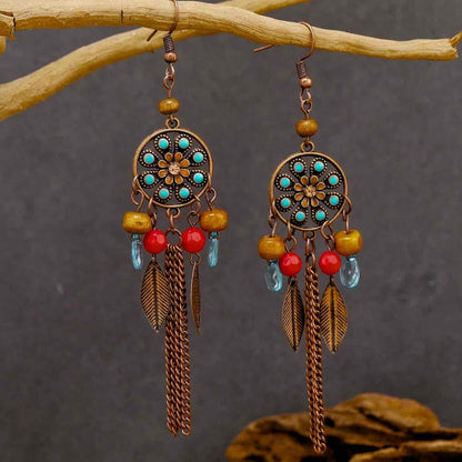 Front view of an earrings - Premium - Ethnic Chain Earrings - Zuzus Trove