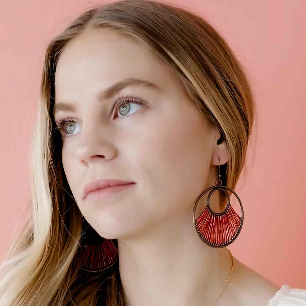 Image of an earring - Premium Handworked | Statement Thread Earrings by Zuzus Trove