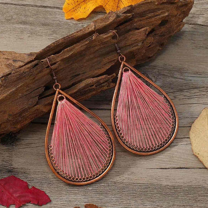 Front view of an earrings - Premium Handworked | Thread Drop Earrings - Zuzus Trove