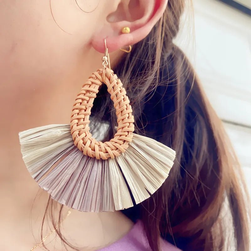 Image of an earring - Premium | Light weight Raffia Earrings by Zuzus Trove