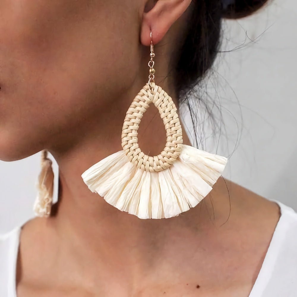 Image of an earring - Premium | Light weight Raffia Earrings by Zuzus Trove