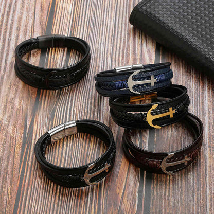 Image of an earring - Premium Men's Stainless Steel Bracelets - Leather Bracelets for Men Men's Bracelets by Zuzus Trove