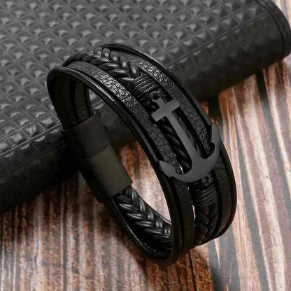 Image of an earring - Premium Men's Stainless Steel Bracelets - Leather Bracelets for Men Men's Bracelets by Zuzus Trove
