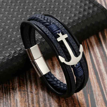 Image of an earring - Premium Men's Stainless Steel Bracelets - Leather Bracelets for Men Men's Bracelets by Zuzus Trove