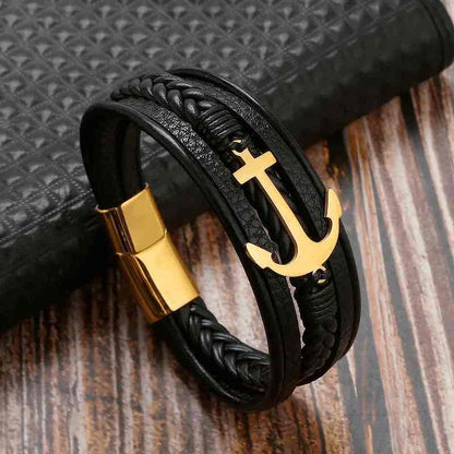 Image of an earring - Premium Men's Stainless Steel Bracelets - Leather Bracelets for Men Men's Bracelets by Zuzus Trove