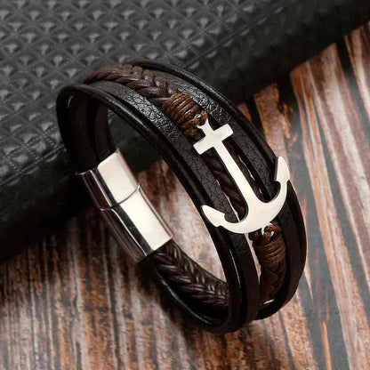 Image of an earring - Premium Men's Stainless Steel Bracelets - Leather Bracelets for Men Men's Bracelets by Zuzus Trove