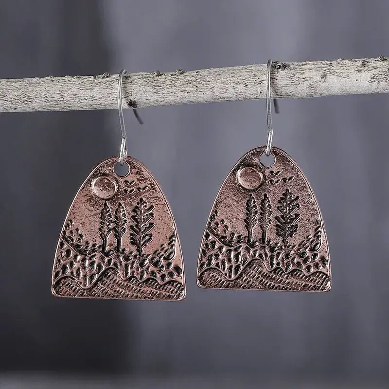 Front view of an earrings - Premium - Rose Gold Lost Forest Earring - Zuzus Trove