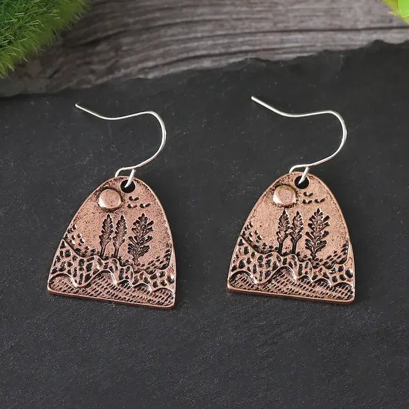 Front view of an earrings - Premium - Rose Gold Lost Forest Earring - Zuzus Trove