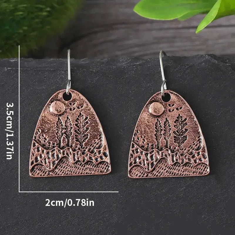 Front view of an earrings - Premium - Rose Gold Lost Forest Earring - Zuzus Trove