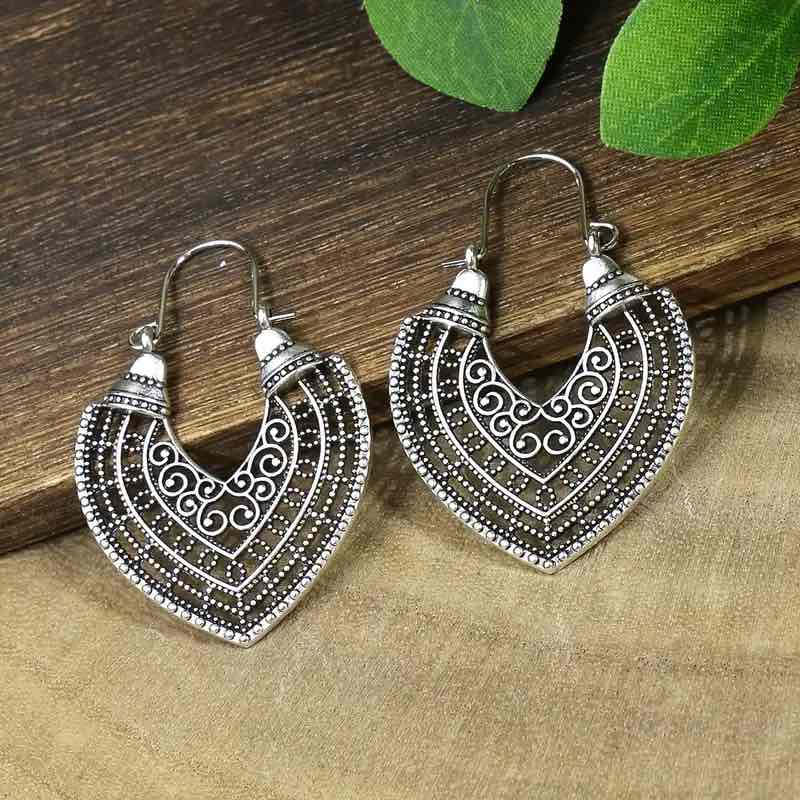 Front view of an earrings - Premium | Silver Boho Earrings - Zuzus Trove