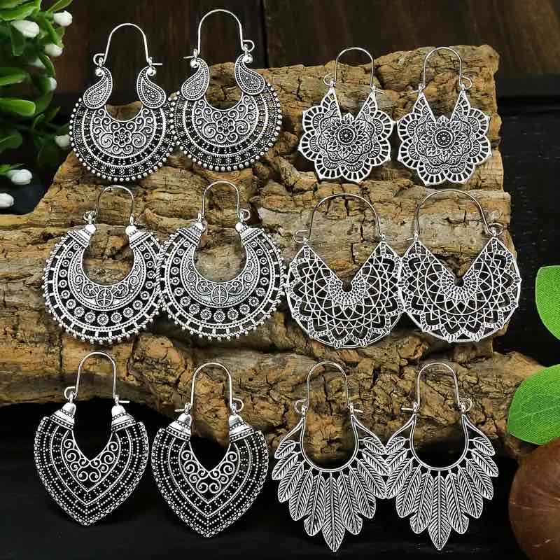 Front view of an earrings - Premium | Silver Boho Earrings - Zuzus Trove