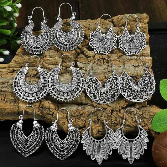 Front view of an earrings - Premium | Silver Boho Earrings - Zuzus Trove