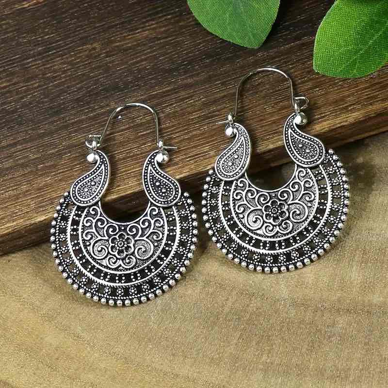 Front view of an earrings - Premium | Silver Boho Earrings - Zuzus Trove