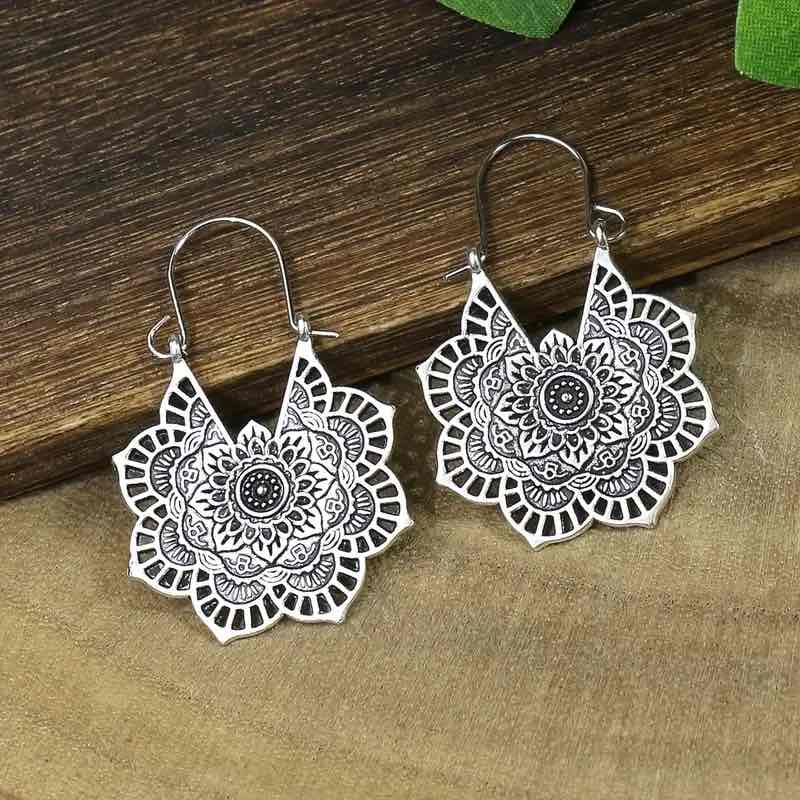 Front view of an earrings - Premium | Silver Boho Earrings - Zuzus Trove