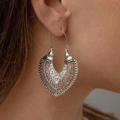 Image of an earring - Premium Silver Boho Ethnic Earrings - Style 6 by Zuzus Trove