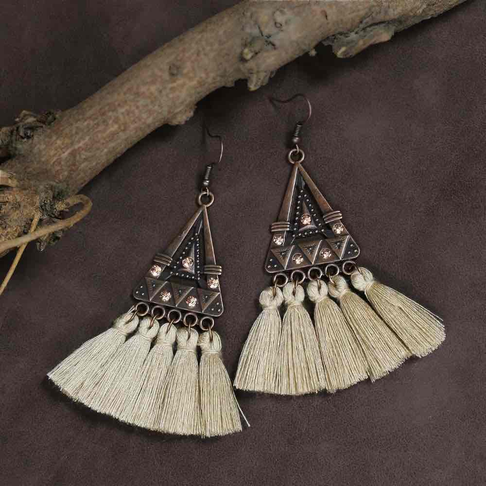 Front view of an earrings - Premium - Tribal Boho Earrings Combo - 3 piece Set - Zuzus Trove