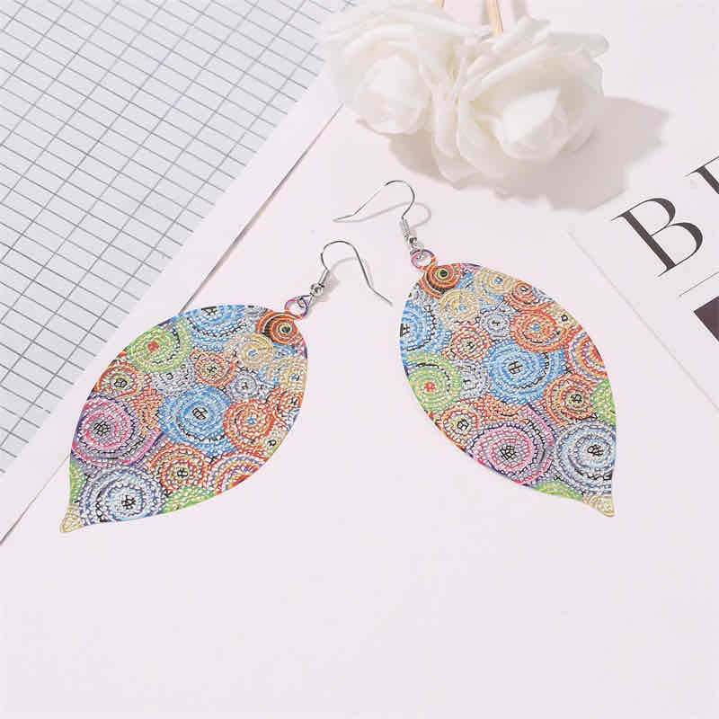 Front view of an earrings - Psychedelic Korean Designer Earrings - Zuzus Trove