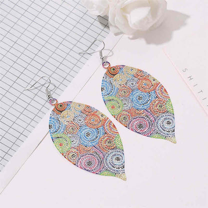 Front view of an earrings - Psychedelic Korean Designer Earrings - Zuzus Trove