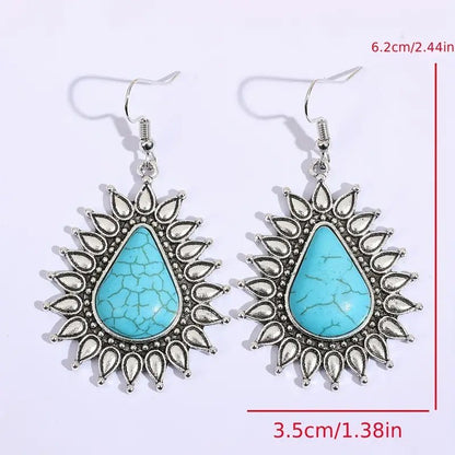 Front view of an earrings - Silver Turquoise Ear Candy - Zuzus Trove