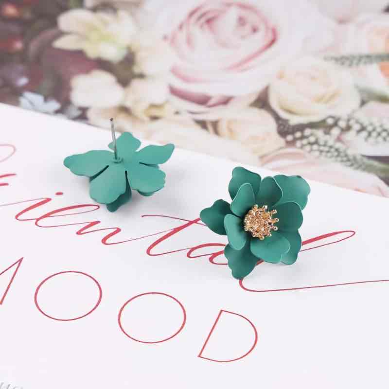 Front view of an earrings - Simple Flower Studs - Zuzus Trove