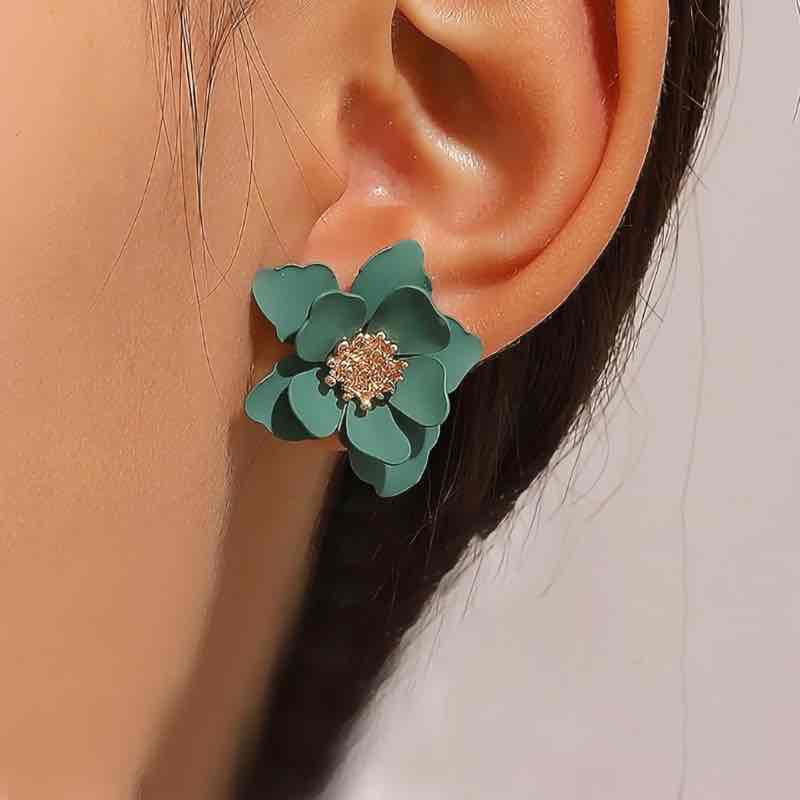 Front view of an earrings - Simple Flower Studs - Zuzus Trove