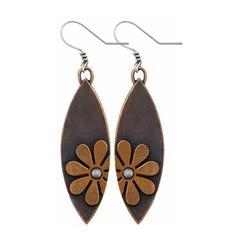 Front view of an earrings - Trending Earrings - Sunflower Earrings - Zuzus Trove