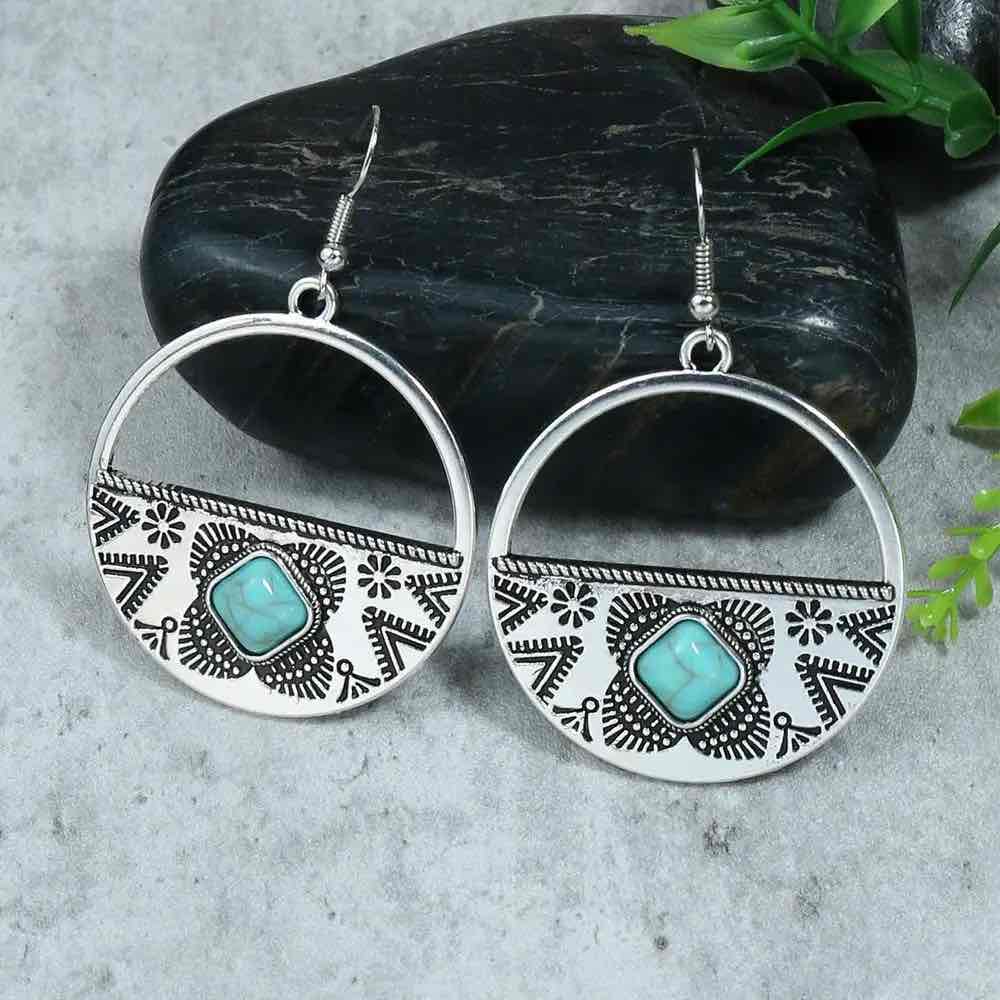 Front view of an earrings - Turquoise Fever Earrings Collection - Zuzus Trove