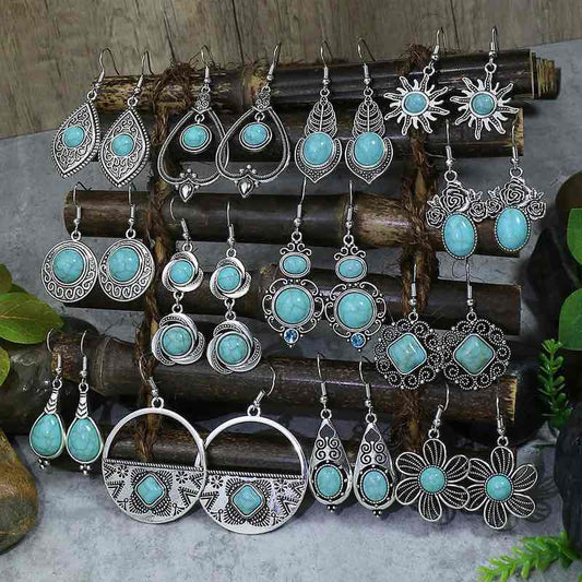 Front view of an earrings - Turquoise Fever Earrings Collection - Zuzus Trove