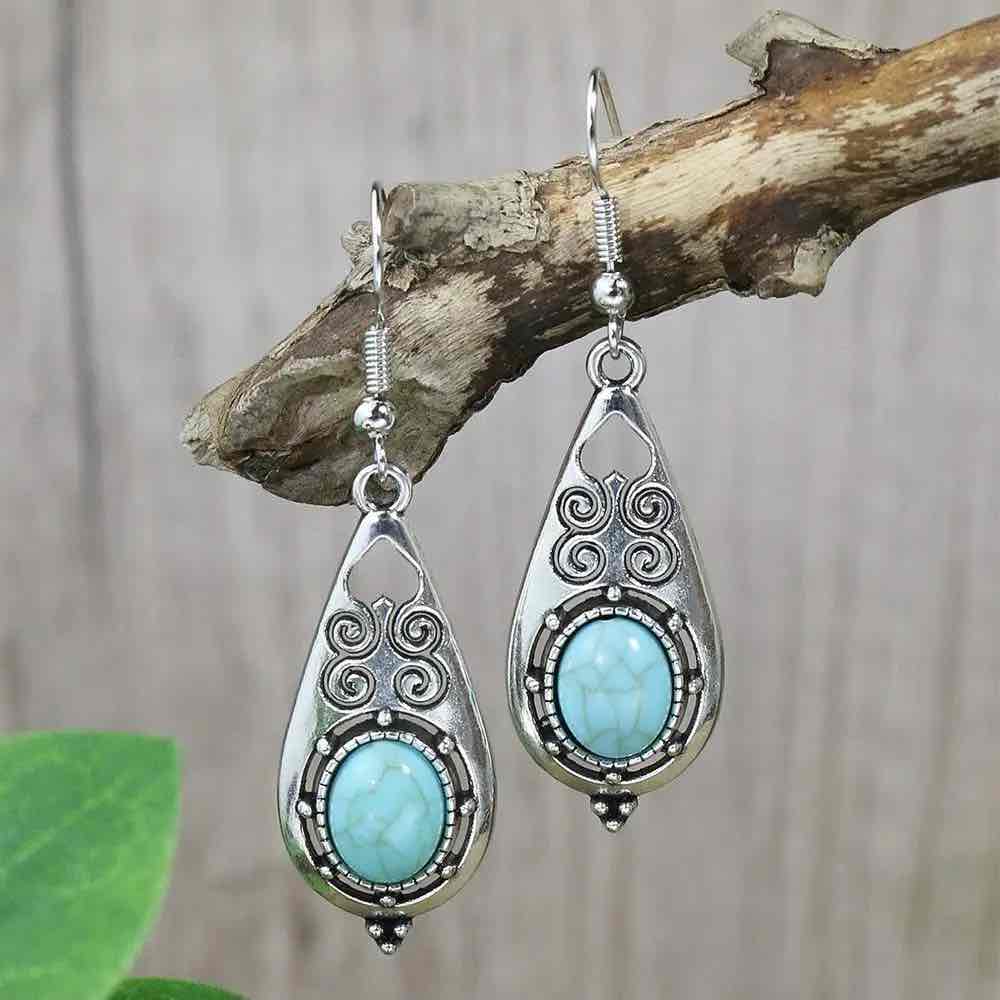 Front view of an earrings - Turquoise Fever Earrings Collection - Zuzus Trove