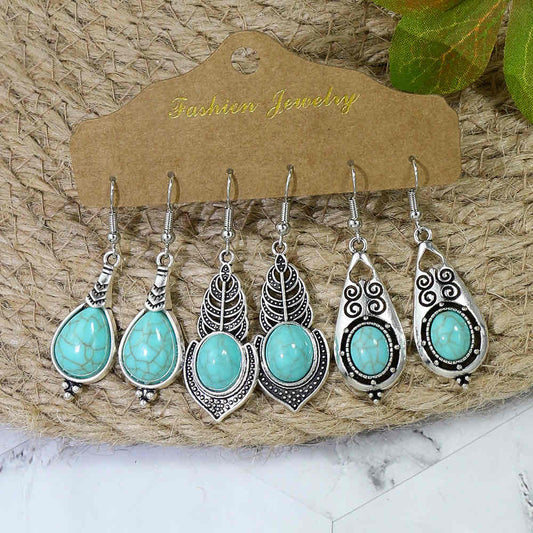 Image of an earring - Turquoise Silver Earrings Combo 1 by Zuzus Trove