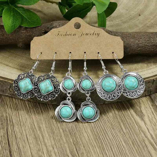 Image of an earring - Turquoise Silver Earrings Combo 2 by Zuzus Trove