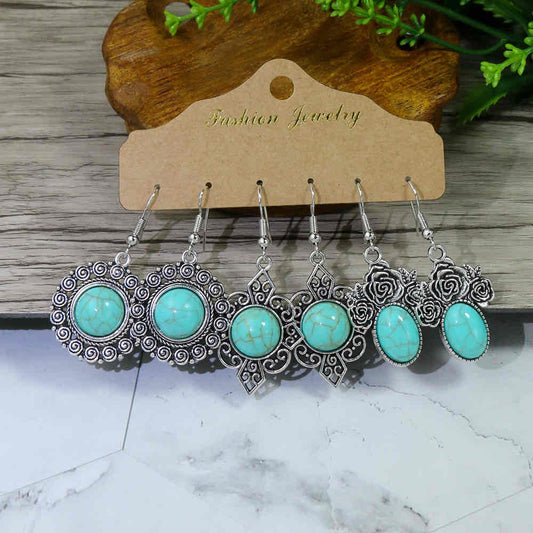 Image of an earring - Turquoise Silver Earrings Combo 4 by Zuzus Trove