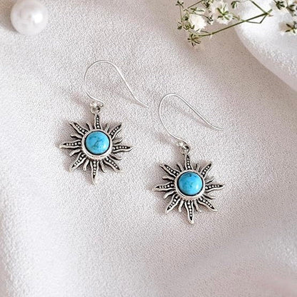 Front view of an earrings - Turquoise - Sunshine Earrings - Zuzus Trove