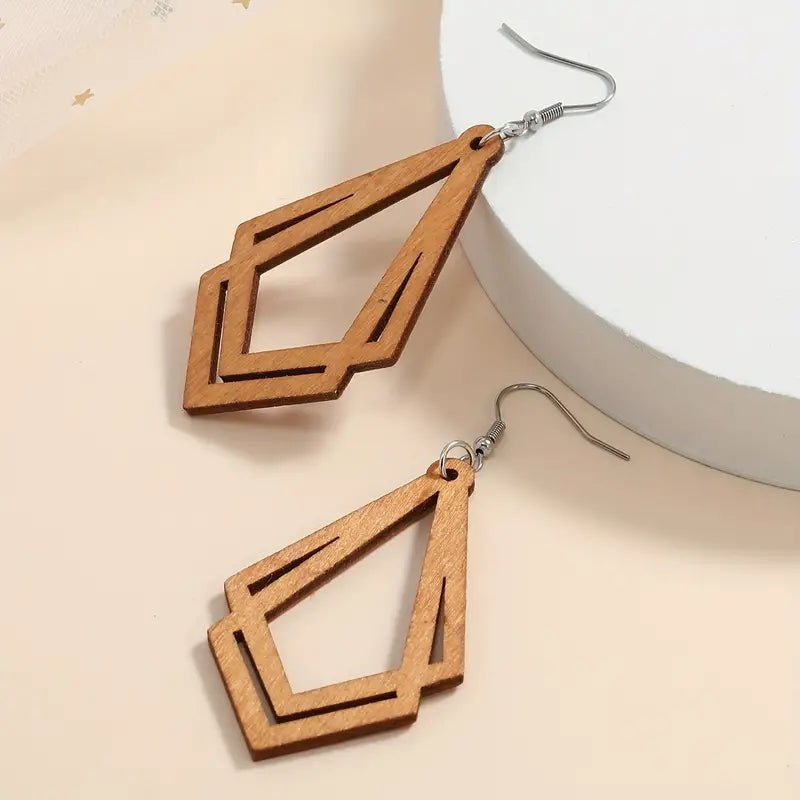 Image of an earring - Wood Earrings - Classic Cute Earrings by Zuzus Trove