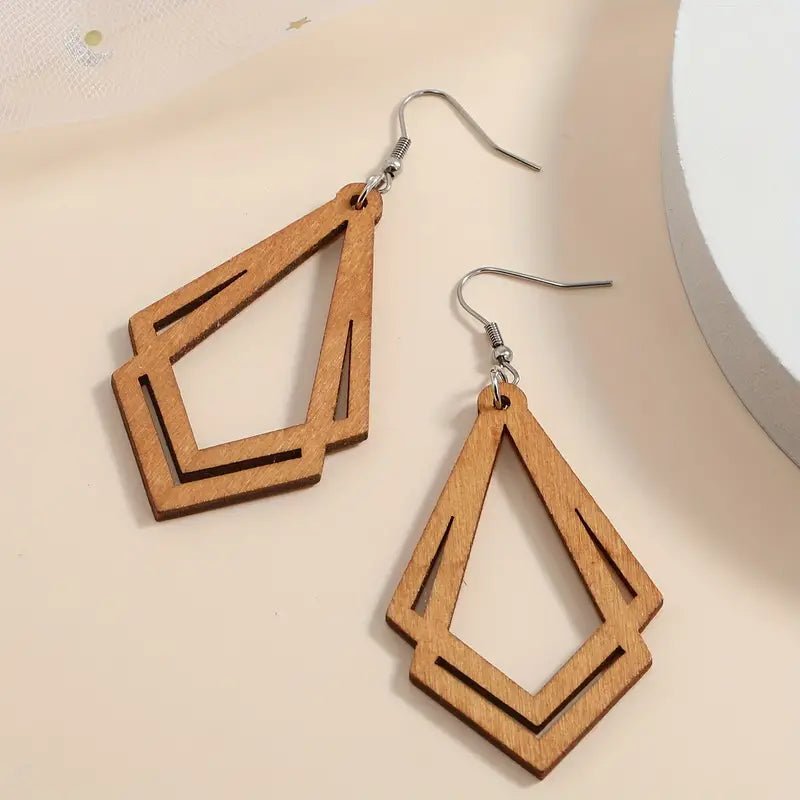 Image of an earring - Wood Earrings - Classic Cute Earrings by Zuzus Trove