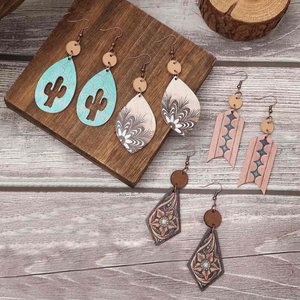 Image of an earring - Wood Painting Earrings by Zuzus Trove