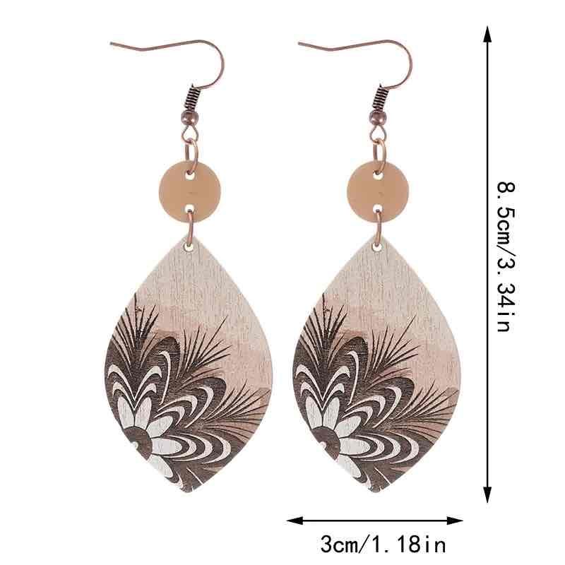 Image of an earring - Wood Painting Earrings by Zuzus Trove