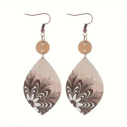 Image of an earring - Wood Painting Earrings by Zuzus Trove