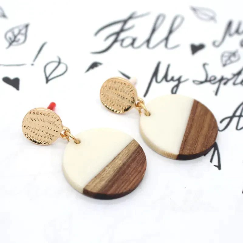 Image of an earring - Wood with Resin Art earrings by Zuzus Trove