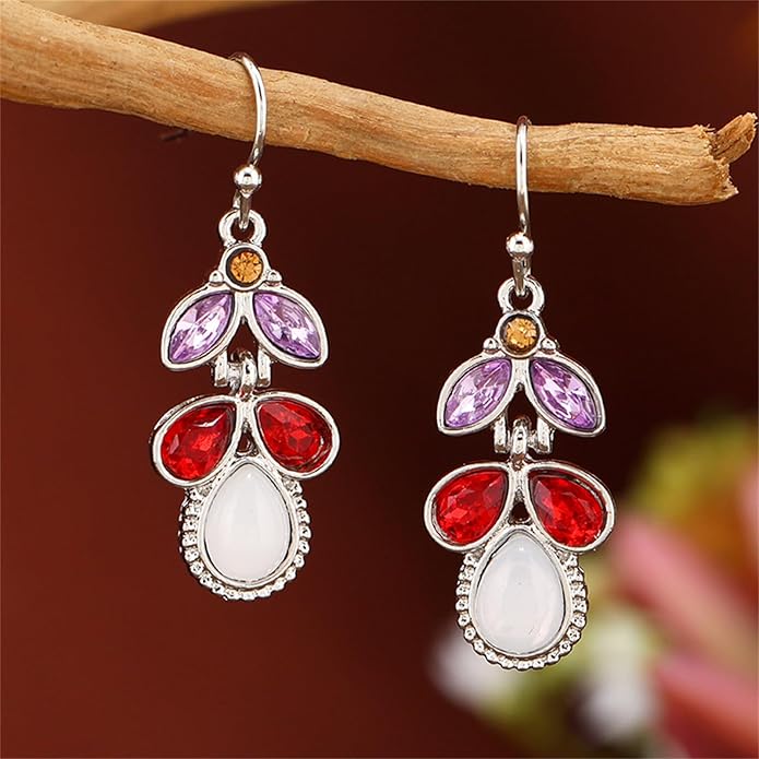 Designer Leafy Stone Earrings