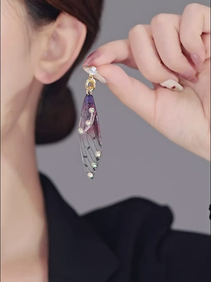 Butterfly Earrings - Premium Acrylic Butterfly - Hypoallergenic - Ocean blue and green