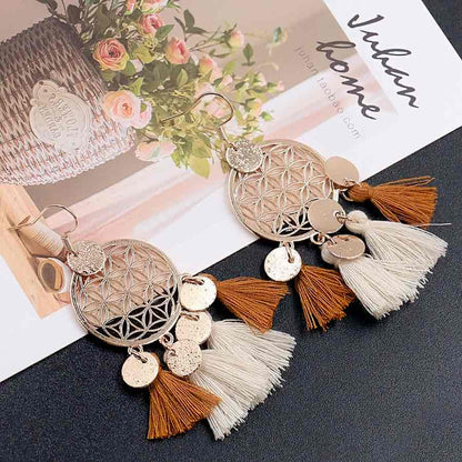 Premium - Sacred Flower of life with tassel Earring