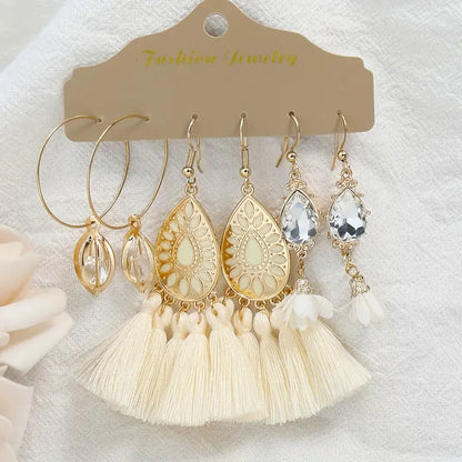 Premium | Vintage Classic Beige Combo Earrings