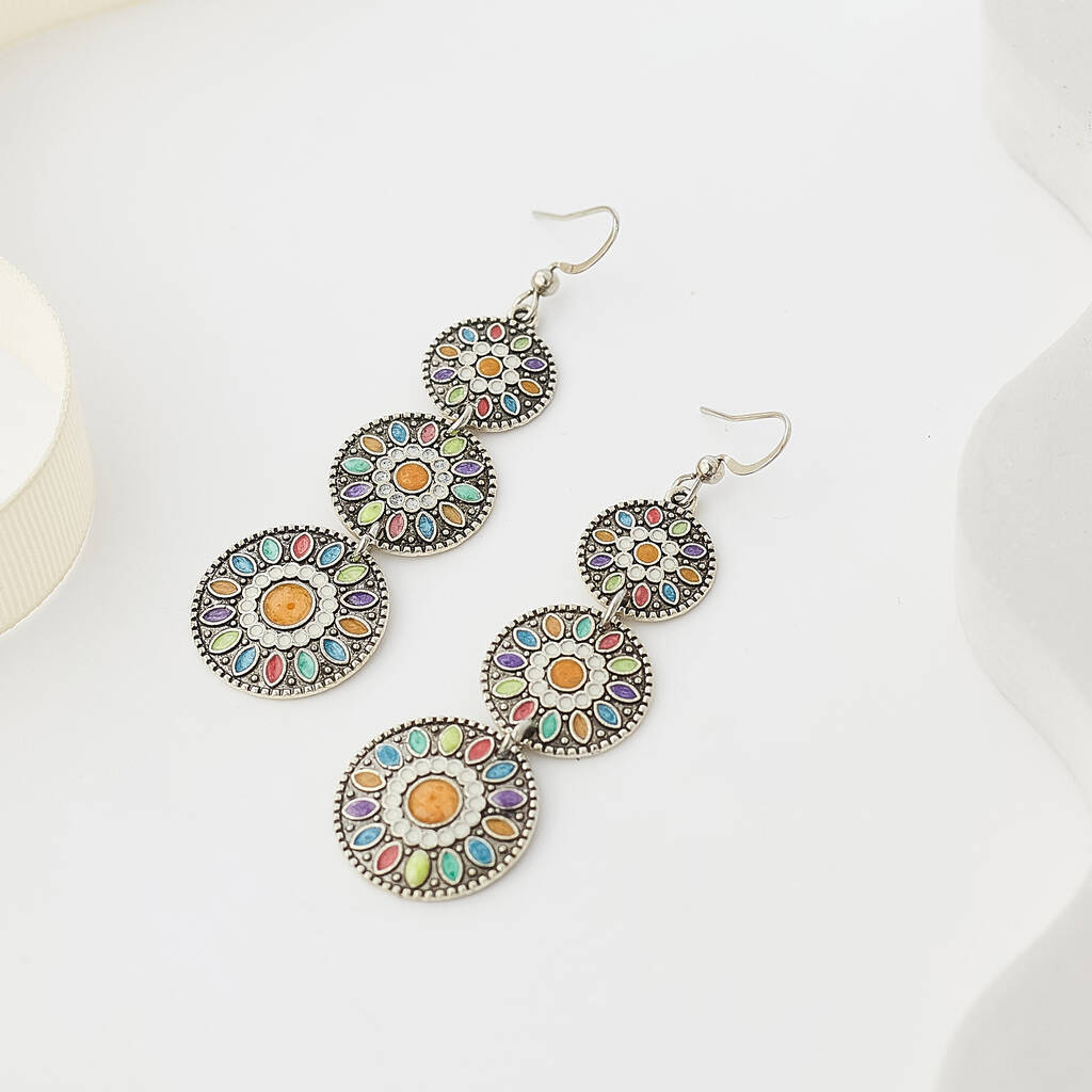 Premium | Sun Set Orange -Boho Ethnic Earrings