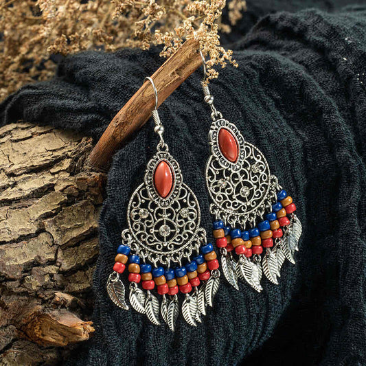 Premium -Ethnic  Blood Red Dangle Earrings