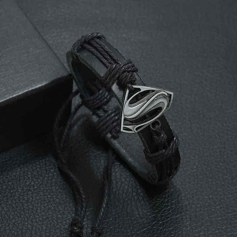 Leather Bracelets - Super Man - Bracelets for Men