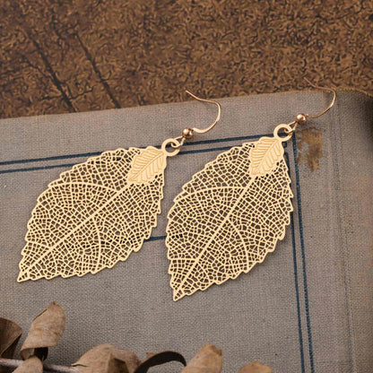 Gold Plated Leaf - Korean Earrings