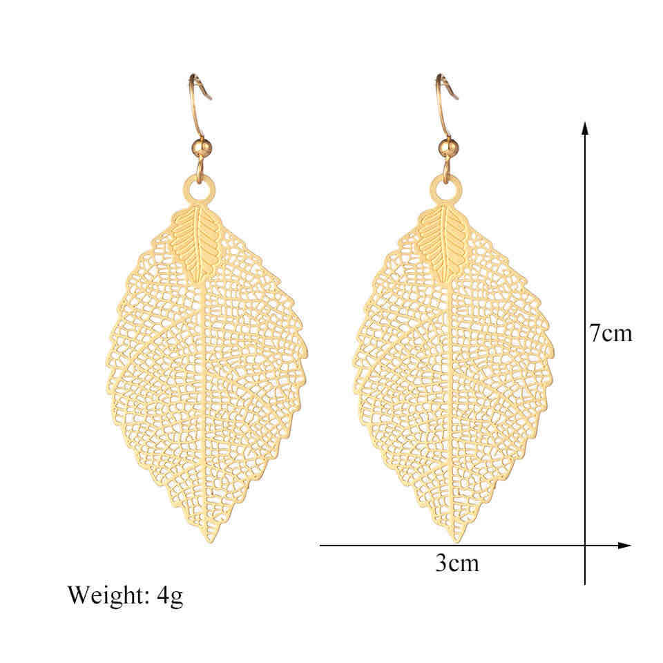 Gold Plated Leaf - Korean Earrings